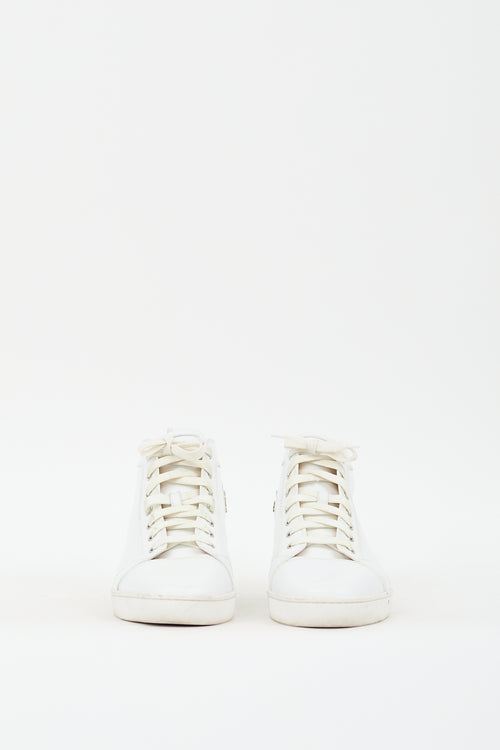 Christian Louboutin White Leather High Top Sneaker