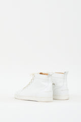 Christian Louboutin White Leather High Top Sneaker