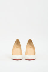Christian Louboutin White Patent Leather Decoltish 85 Pump