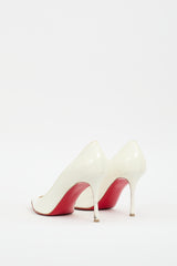 Christian Louboutin White Patent Leather Decoltish 85 Pump