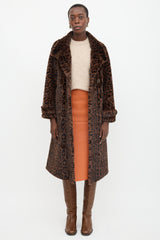 Christian Milada Faux Fur Printed Coat