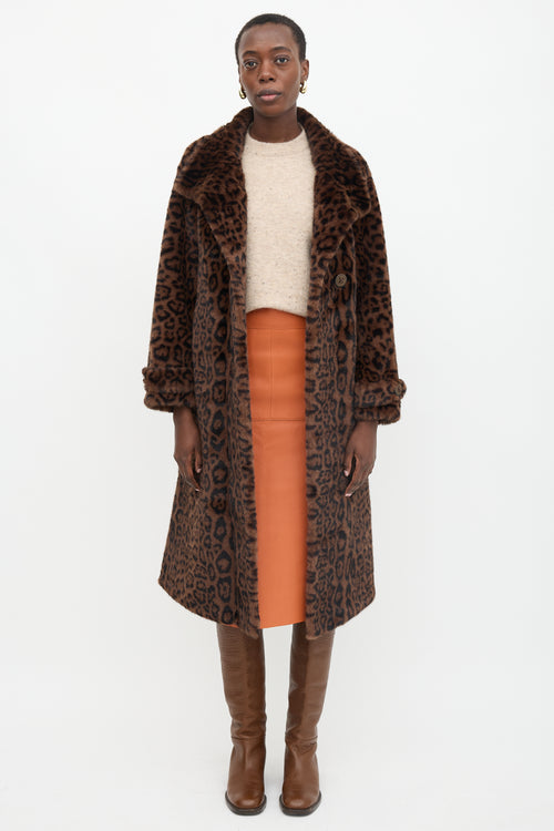 Christian Milada Faux Fur Printed Coat