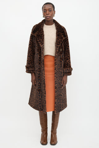 Christian Milada Faux Fur Printed Coat