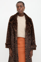 Christian Milada Faux Fur Printed Coat