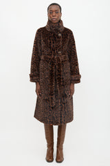 Christian Milada Faux Fur Printed Coat