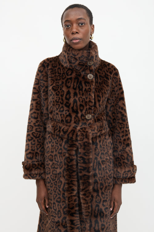 Christian Milada Faux Fur Printed Coat