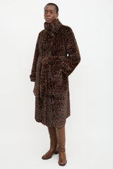 Christian Milada Faux Fur Printed Coat
