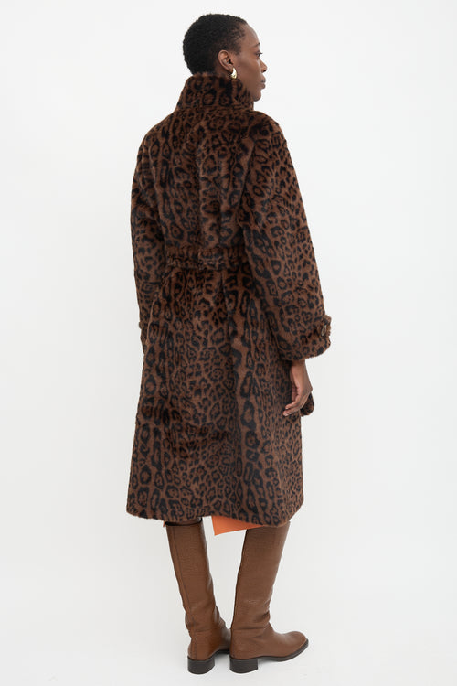 Christian Milada Faux Fur Printed Coat