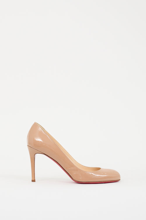 Christian Louboutin Beige Patent Leather Simple Pump