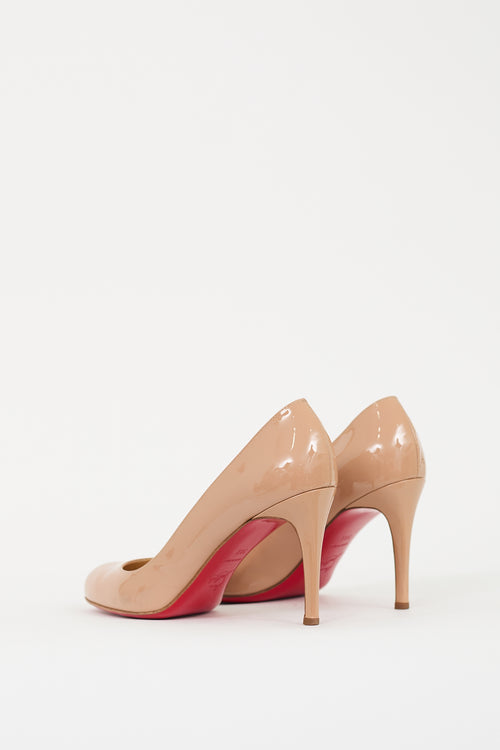 Christian Louboutin Beige Patent Leather Simple Pump