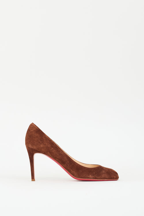 Christian Louboutin Brown Suede Simple Pump