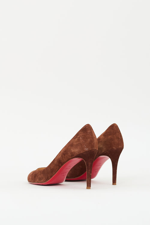 Christian Louboutin Brown Suede Simple Pump