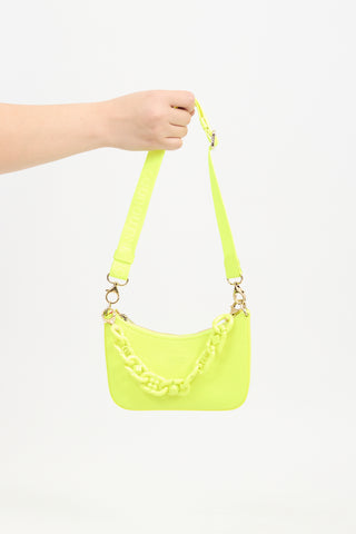 Christian Louboutin Neon Yellow Leather Loubila Mini Bag