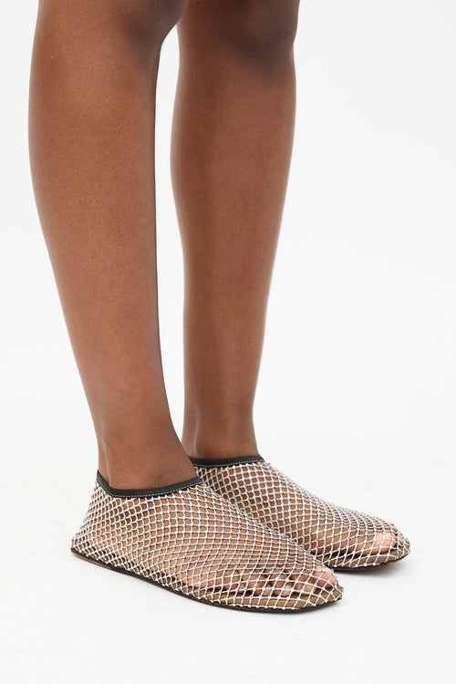 Christopher Esber Crystal Mesh Minette Flats