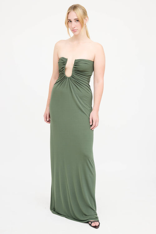 Christopher Esber Arced Palm Strapless Dress