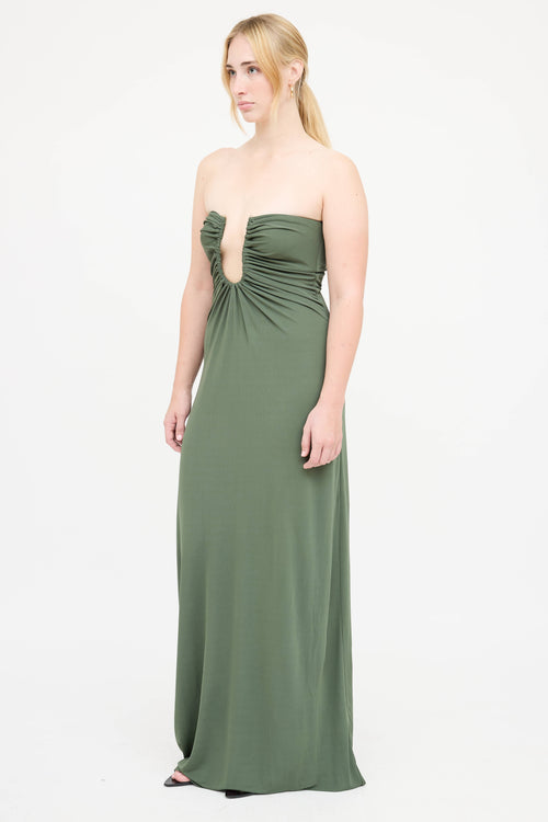 Christopher Esber Arced Palm Strapless Dress