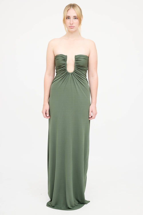 Christopher Esber Arced Palm Strapless Dress