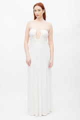 Christopher Esber White & Silver Gathered Dress