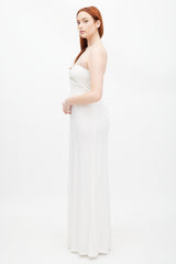 Christopher Esber White & Silver Gathered Dress