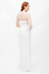 Christopher Esber White & Silver Gathered Dress