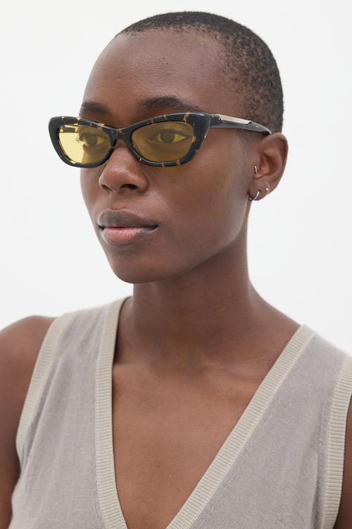 Christopher Esber Yellow & Brown Dillon Tapered Sunglasses