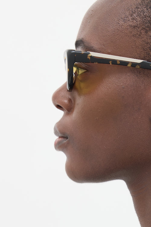 Christopher Esber Yellow & Brown Dillon Tapered Sunglasses