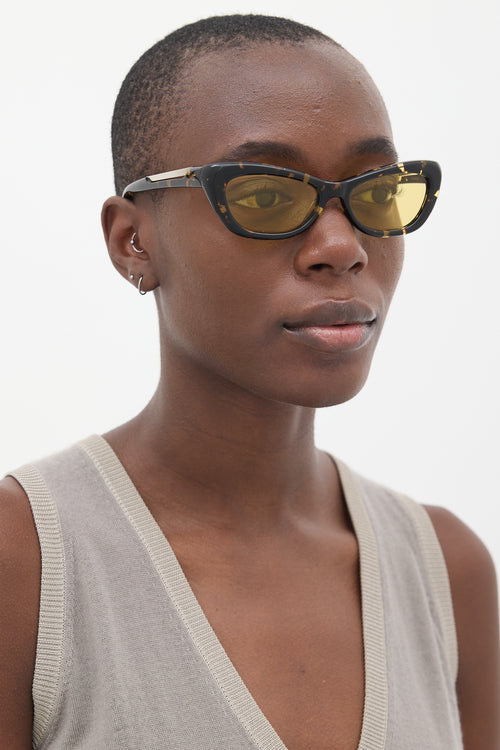 Christopher Esber Yellow & Brown Dillon Tapered Sunglasses