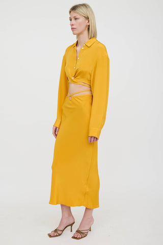 Christopher Esber Silk Tie Maxi Skirt