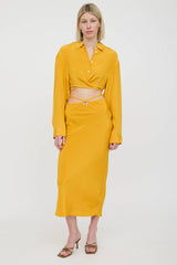 Christopher Esber Silk Cropped Tie Shirt