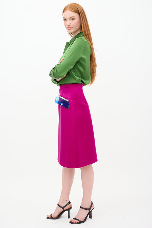 Christopher Kane Fuchsia Crystal Gel A-Line Skirt