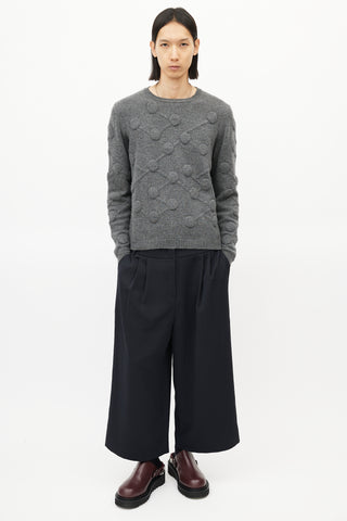 Christopher Kane Grey Cashmere Circular Knit Sweater