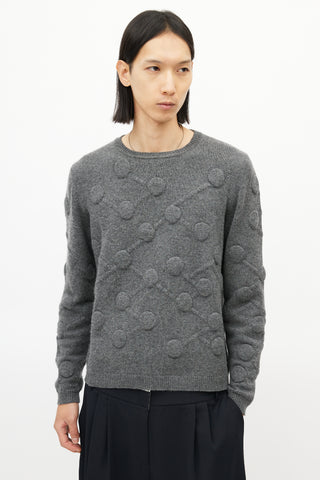 Christopher Kane Grey Cashmere Circular Knit Sweater