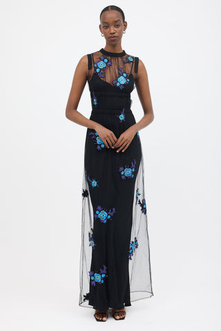 Christopher Kane Tulle Floral Embroidered Dress