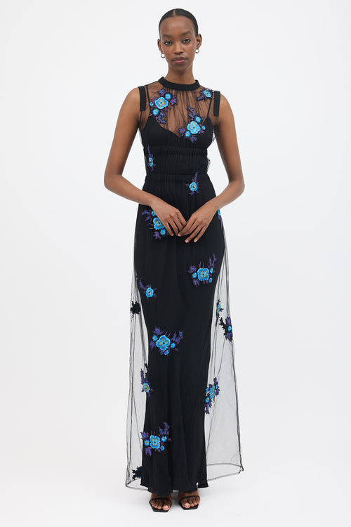 Christopher Kane Tulle Floral Embroidered Dress