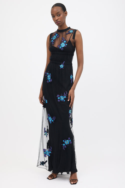 Christopher Kane Tulle Floral Embroidered Dress