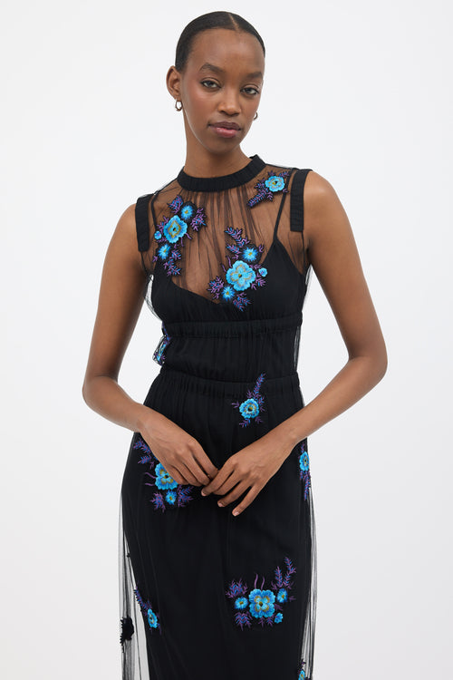 Christopher Kane Tulle Floral Embroidered Dress