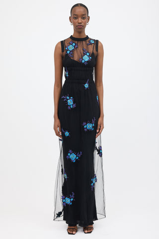 Christopher Kane Tulle Floral Embroidered Dress