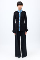 Christopher Esber Jersey Knit & Denim Shirt