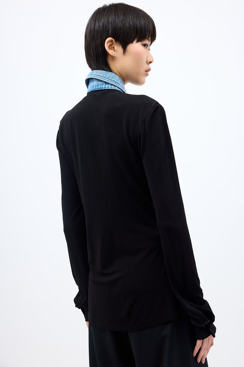 Christopher Esber Jersey Knit & Denim Shirt