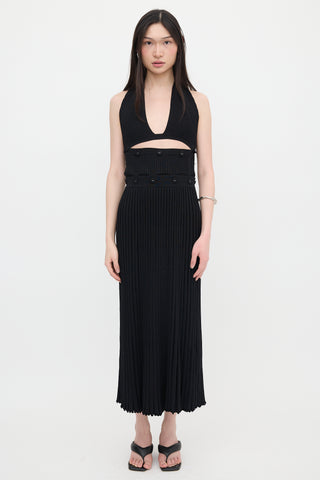Christopher Esber Rib Knit Button Maxi Dress
