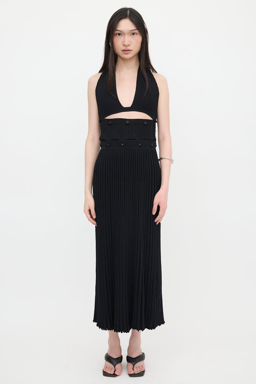 Christopher Esber Rib Knit Button Maxi Dress