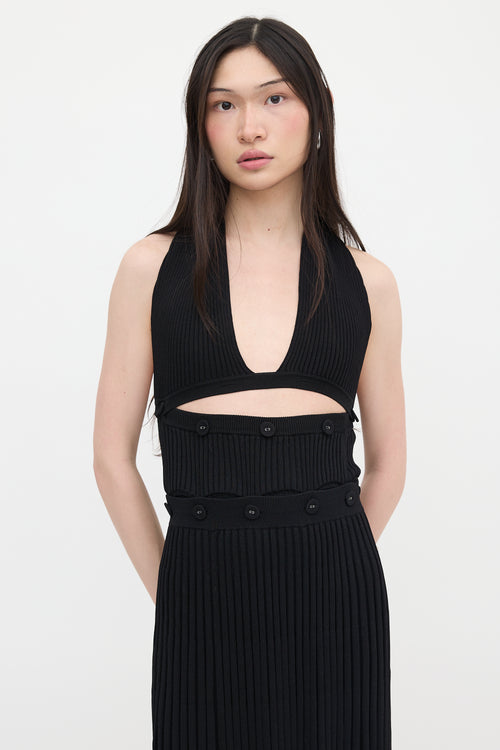 Christopher Esber Rib Knit Button Maxi Dress