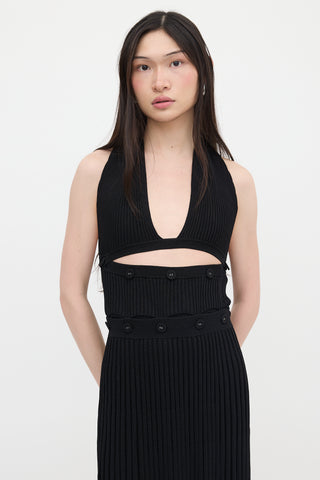 Christopher Esber Rib Knit Button Maxi Dress