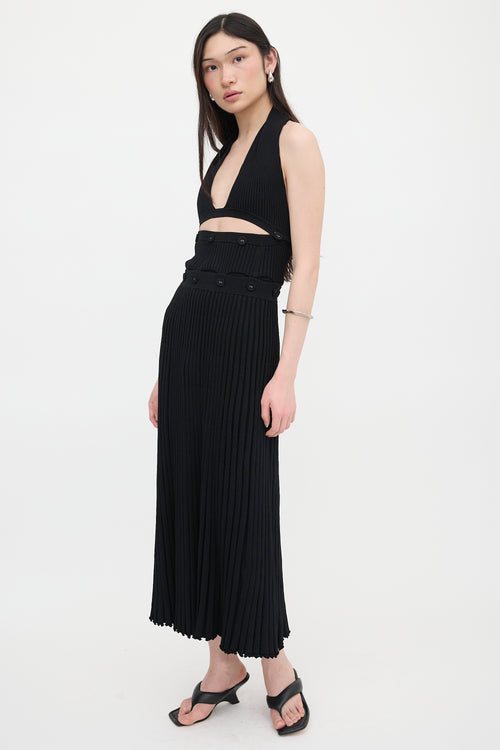 Christopher Esber Rib Knit Button Maxi Dress