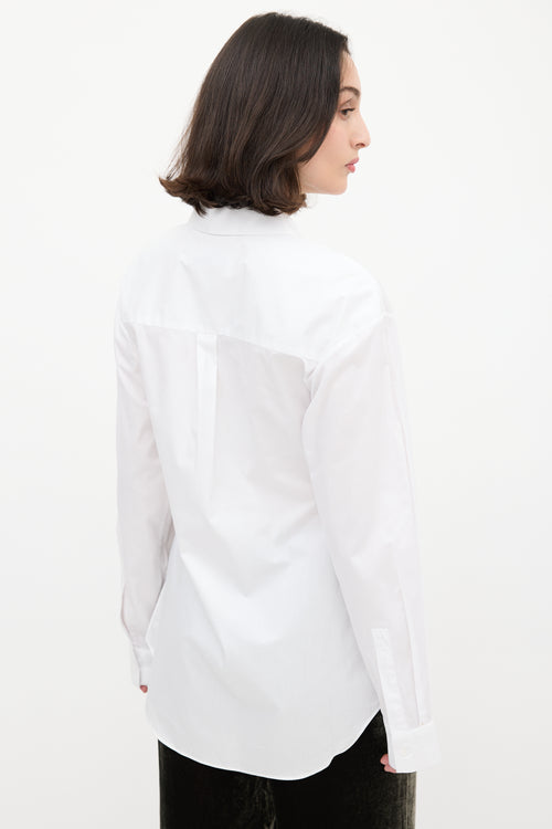 Christopher Esber White Slant Placket Button Up Shirt