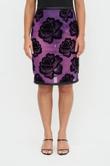 Christopher Kane Mesh Floral Midi Skirt