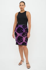 Christopher Kane Mesh Floral Midi Skirt