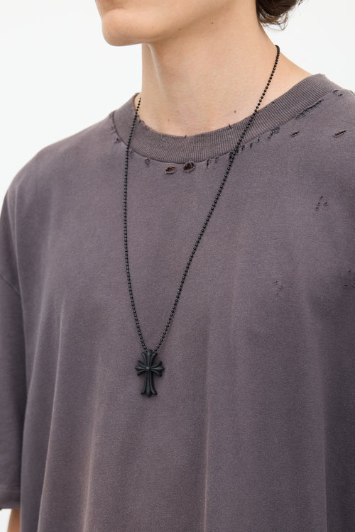 Chrome Hearts 2019 Black Silicone Cross Necklace