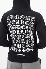Chrome Hearts Black & White Logo Zip Up Hoodie