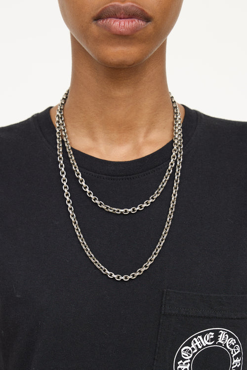 Chrome Hearts Sterling Silver Paperchain Necklace